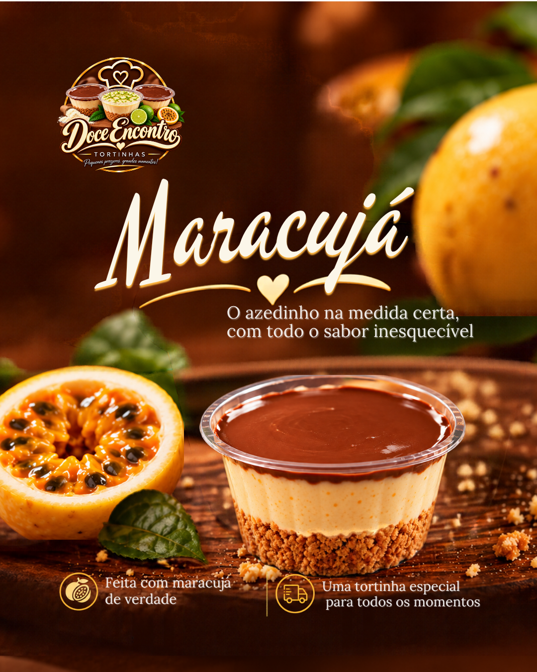Tortinha de Maracujá - Doce Encontro